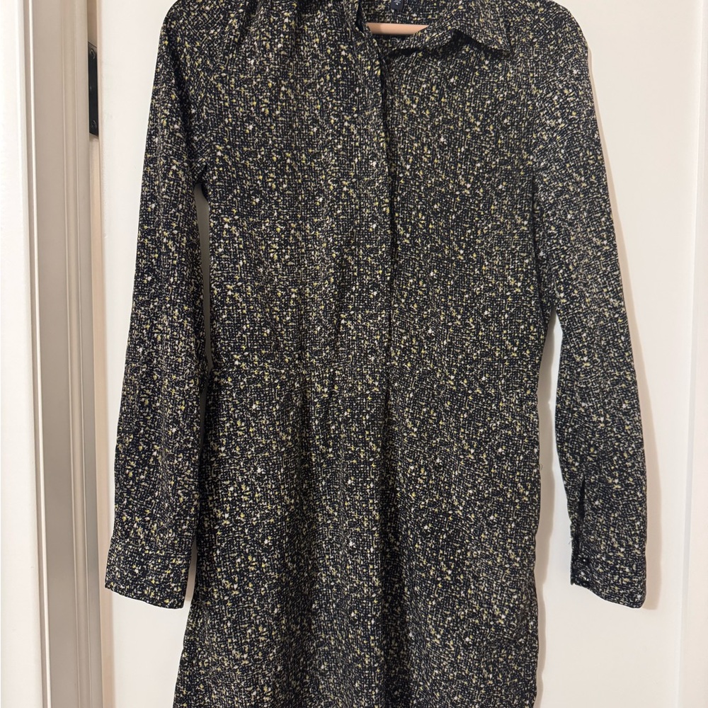 Gap Black and Yellow Textured Blouse